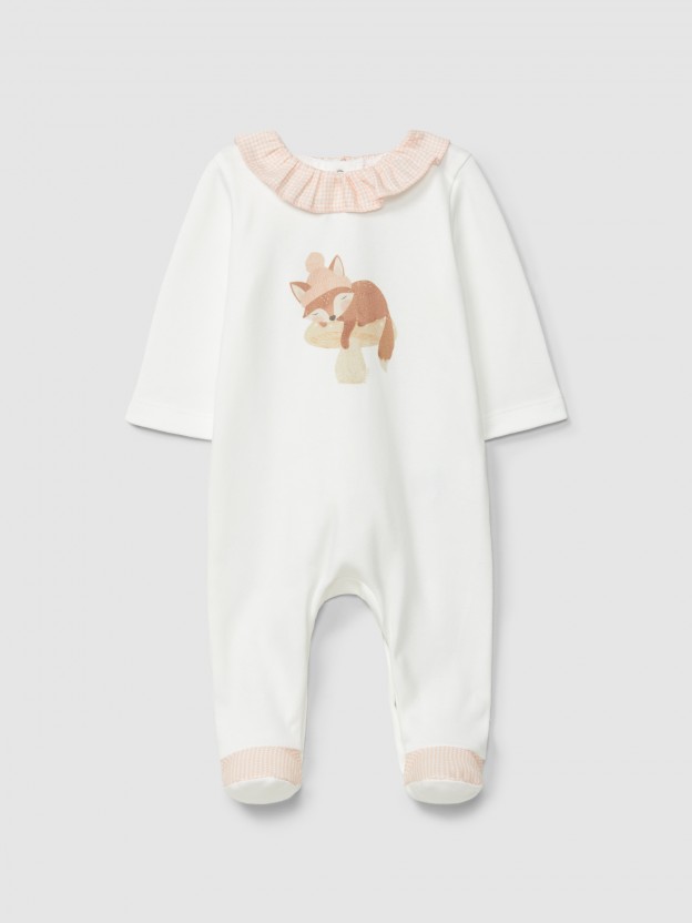 Babygrow xadrez vichy e raposa Babygrow xadrez vichy e raposa