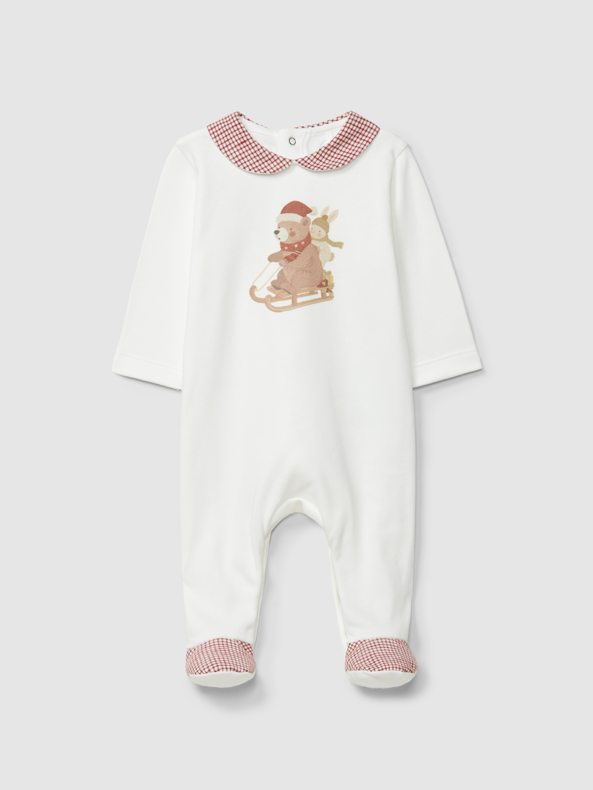 Babygrow ours et lapin sur le traîneau