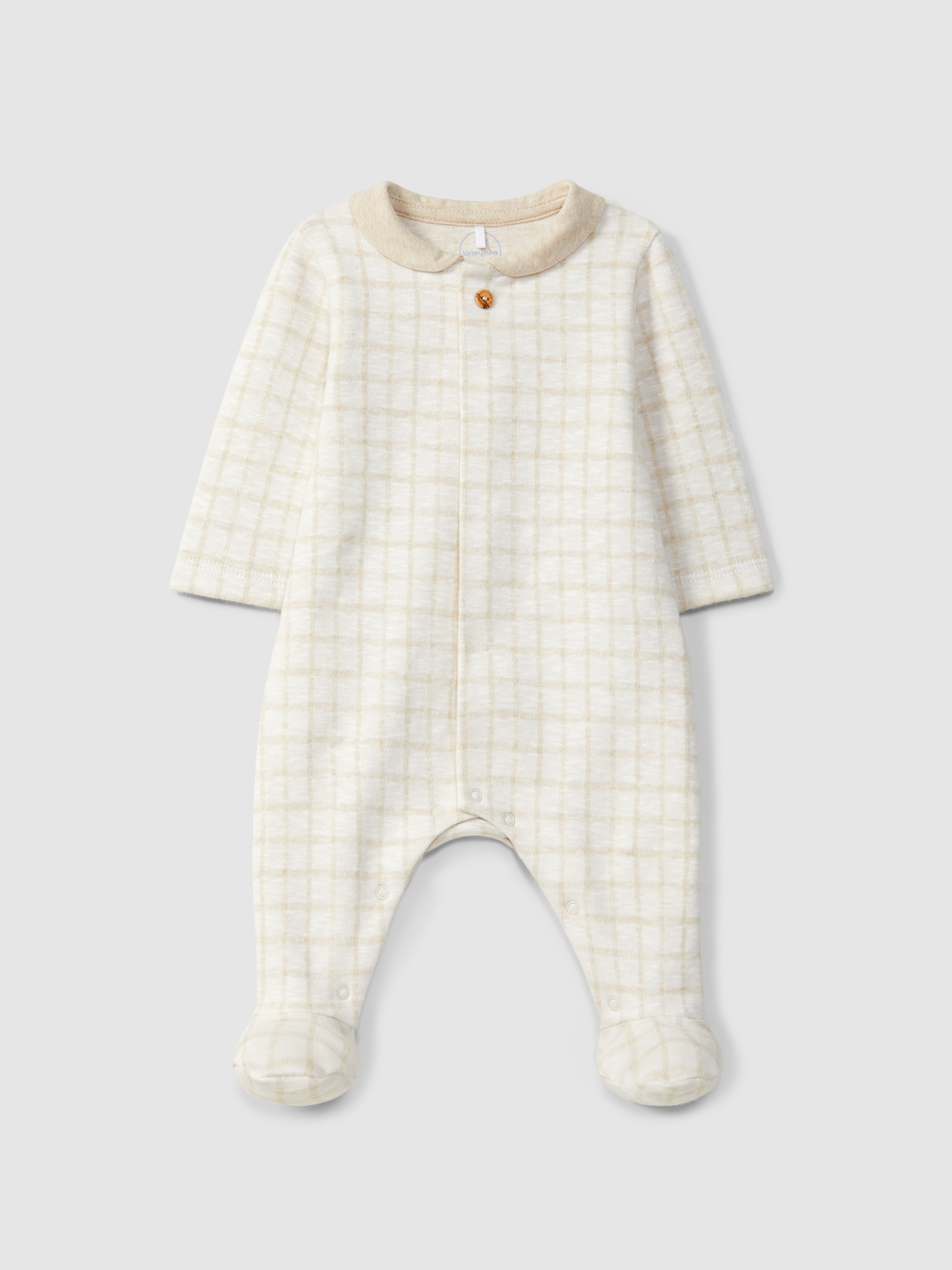 Mono de bebé en punto jacquard con cuello redondo