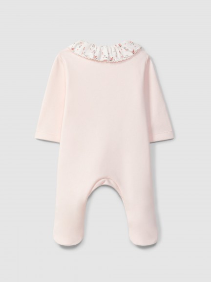 Babygrow ruffled collar with flowers Babygrow ruffled collar with flowers