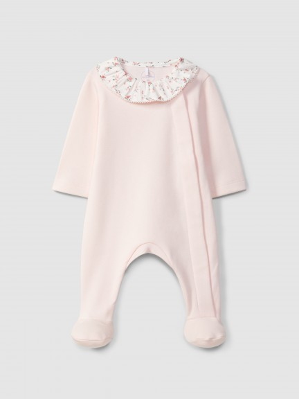 Babygrow gola de folho com flores