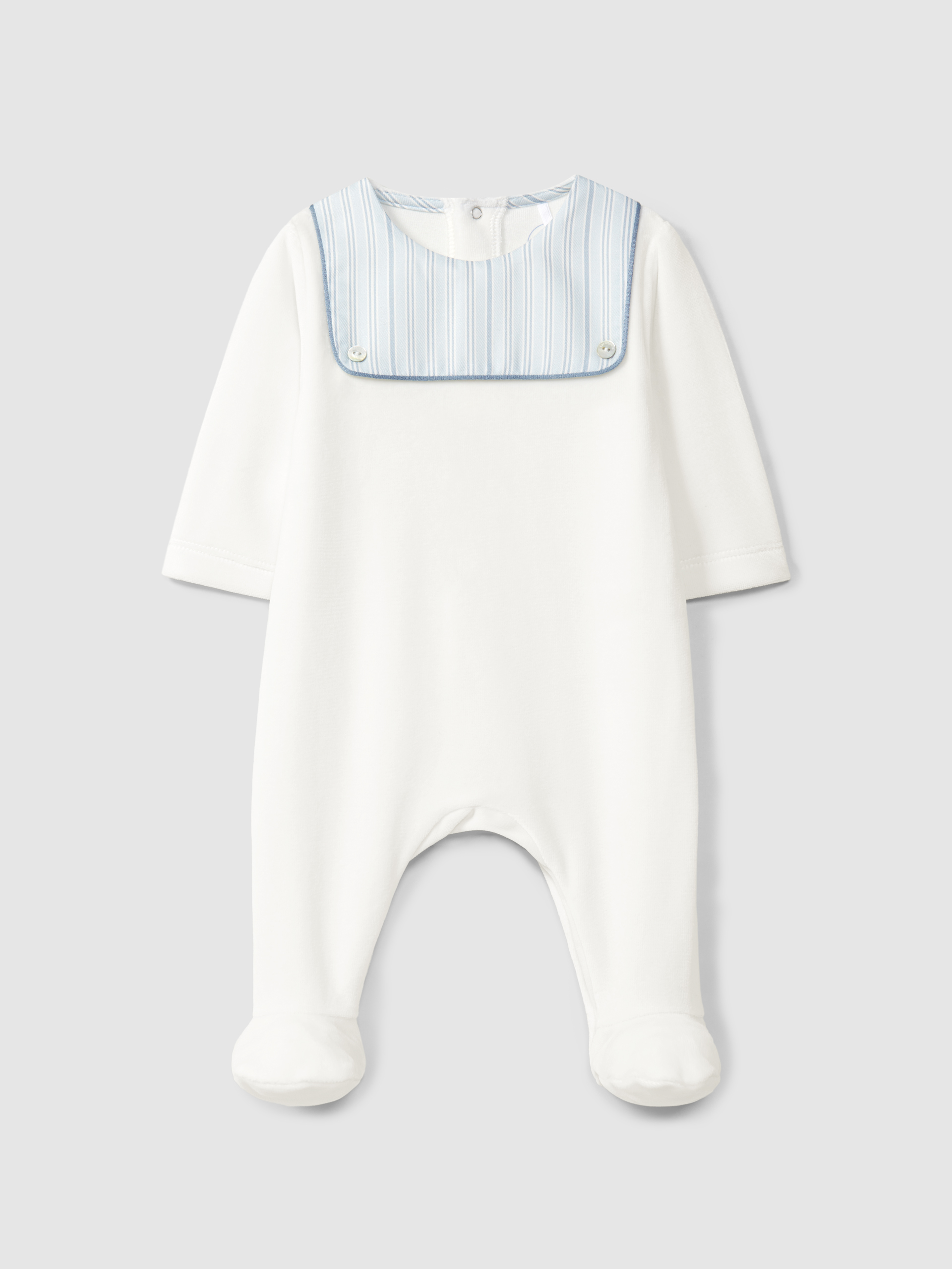Babygrow en velours avec détail en tissu imprimé