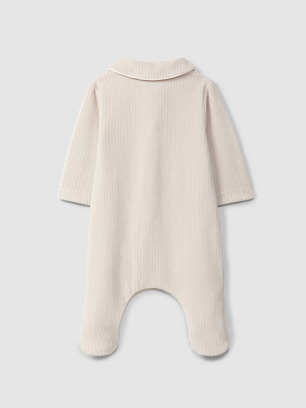 Babygrow en velours cannelé avec boutons décoratifs Babygrow en velours cannelé avec boutons décoratifs