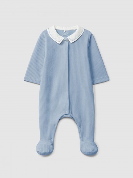 Babygrow en velours cannel� � col en V