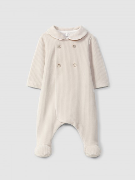 Babygrow en velours cannel� avec boutons d�coratifs