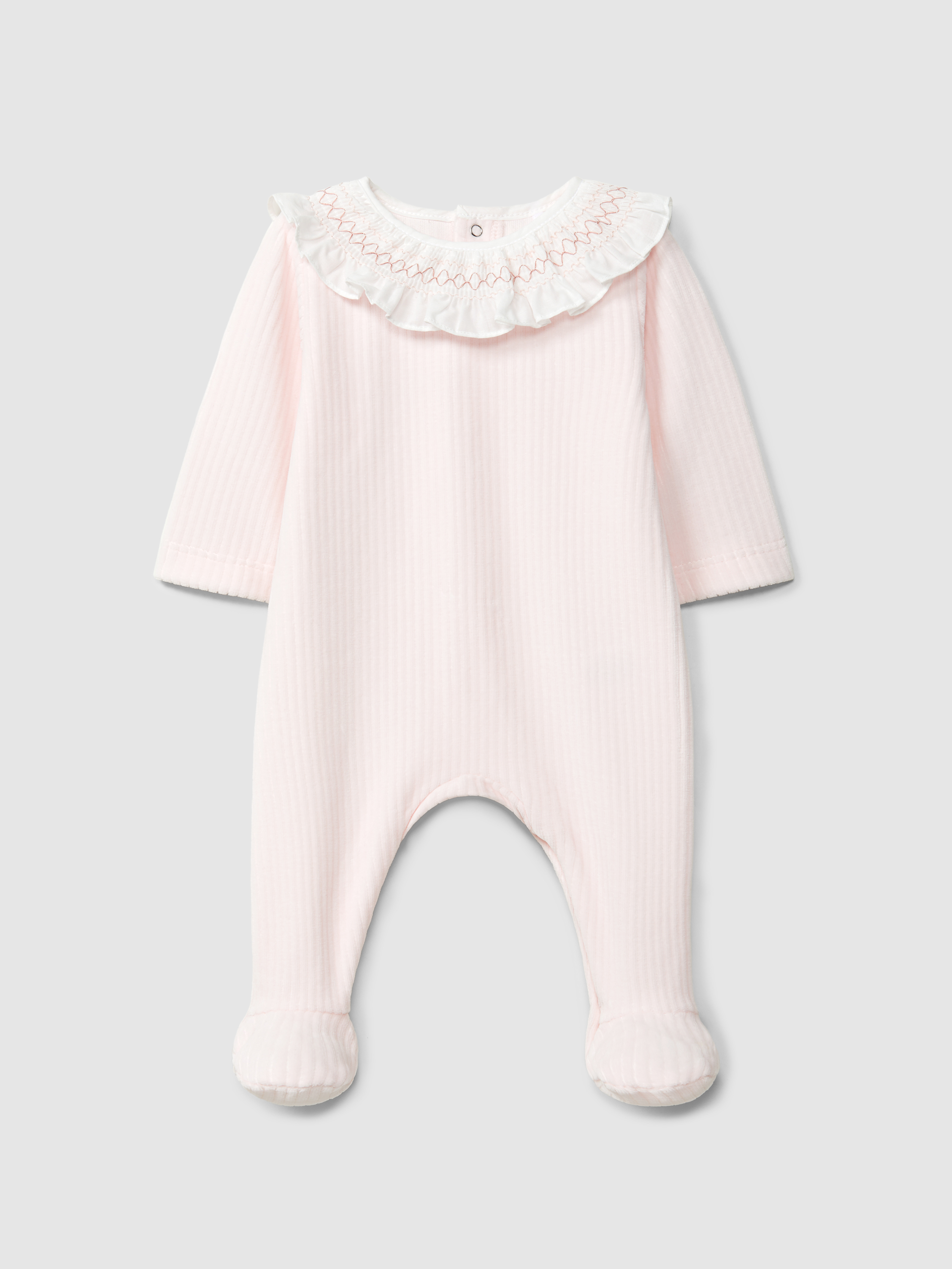 Babygrow en velours cannelé à col à volant