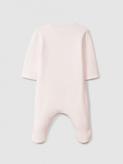 Babygrow with cross stitch embroidery detail Babygrow with cross stitch embroidery detail