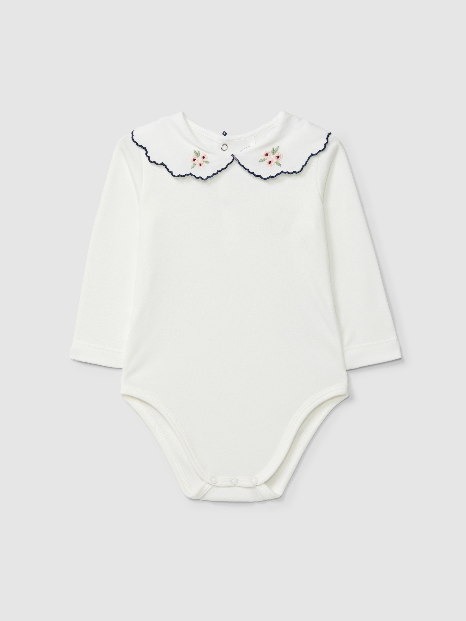 Body avec fleurs brodées au col