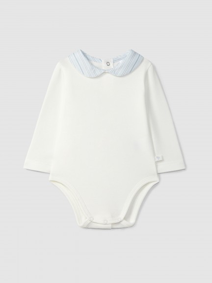Bodysuit Peter-Pan collar with long-sleeves