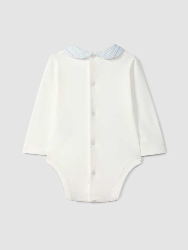 Bodysuit Peter-Pan collar with long-sleeves Bodysuit Peter-Pan collar with long-sleeves