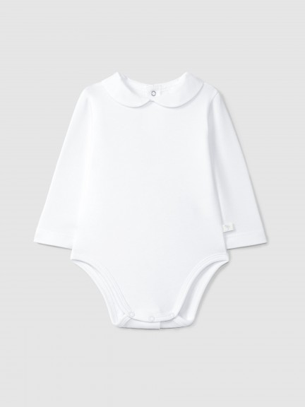 Body con cuello peter-pan con manga larga Body con cuello peter-pan con manga larga