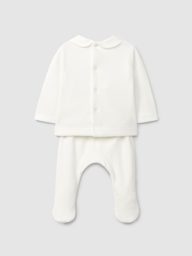 Fato de duas peças detalhe de smocks Fato de duas peças detalhe de smocks