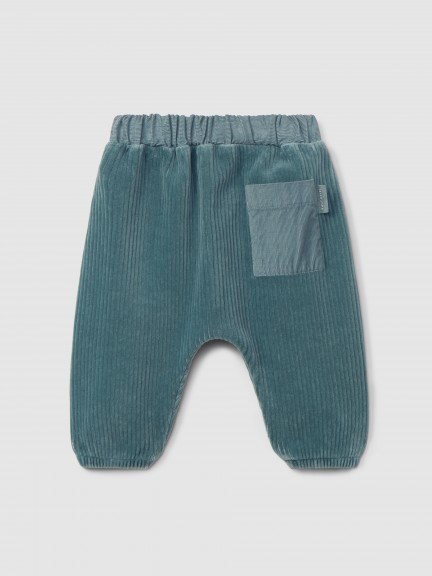 Wide-leg pull-up pants in corduroy-type fabric Wide-leg pull-up pants in corduroy-type fabric