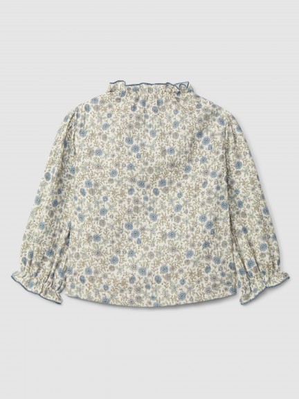 Blouse flowers with ruffled detail Blouse flowers with ruffled detail