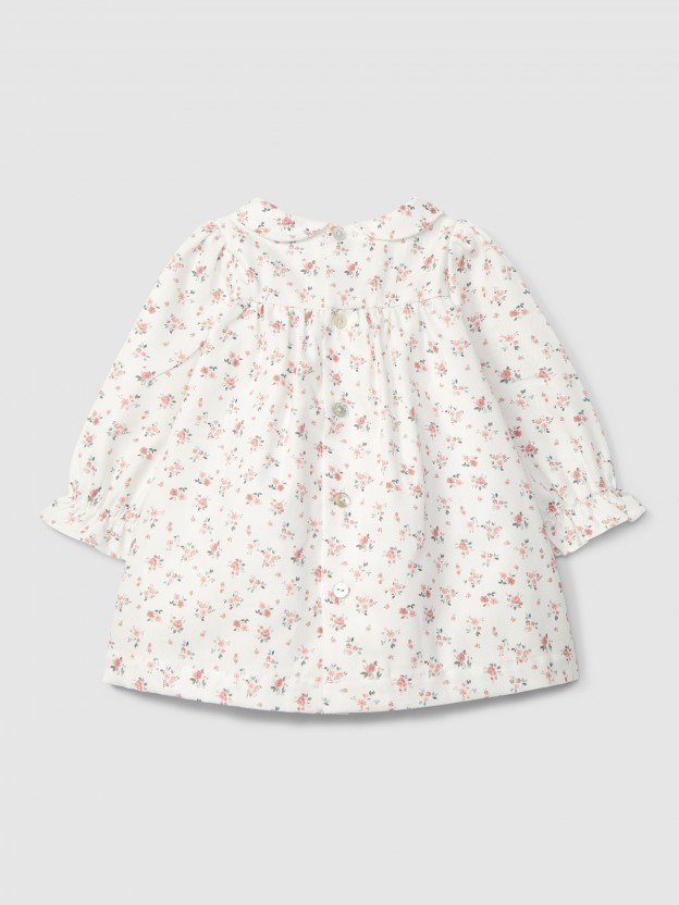 Robe fleurie avec smocks Robe fleurie avec smocks