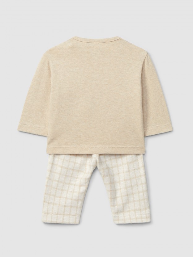 Conjunto de duas peças malha jacquard Conjunto de duas peças malha jacquard