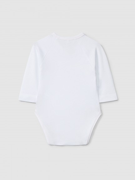 Plain crossover bodysuit with embroidered detail Plain crossover bodysuit with embroidered detail