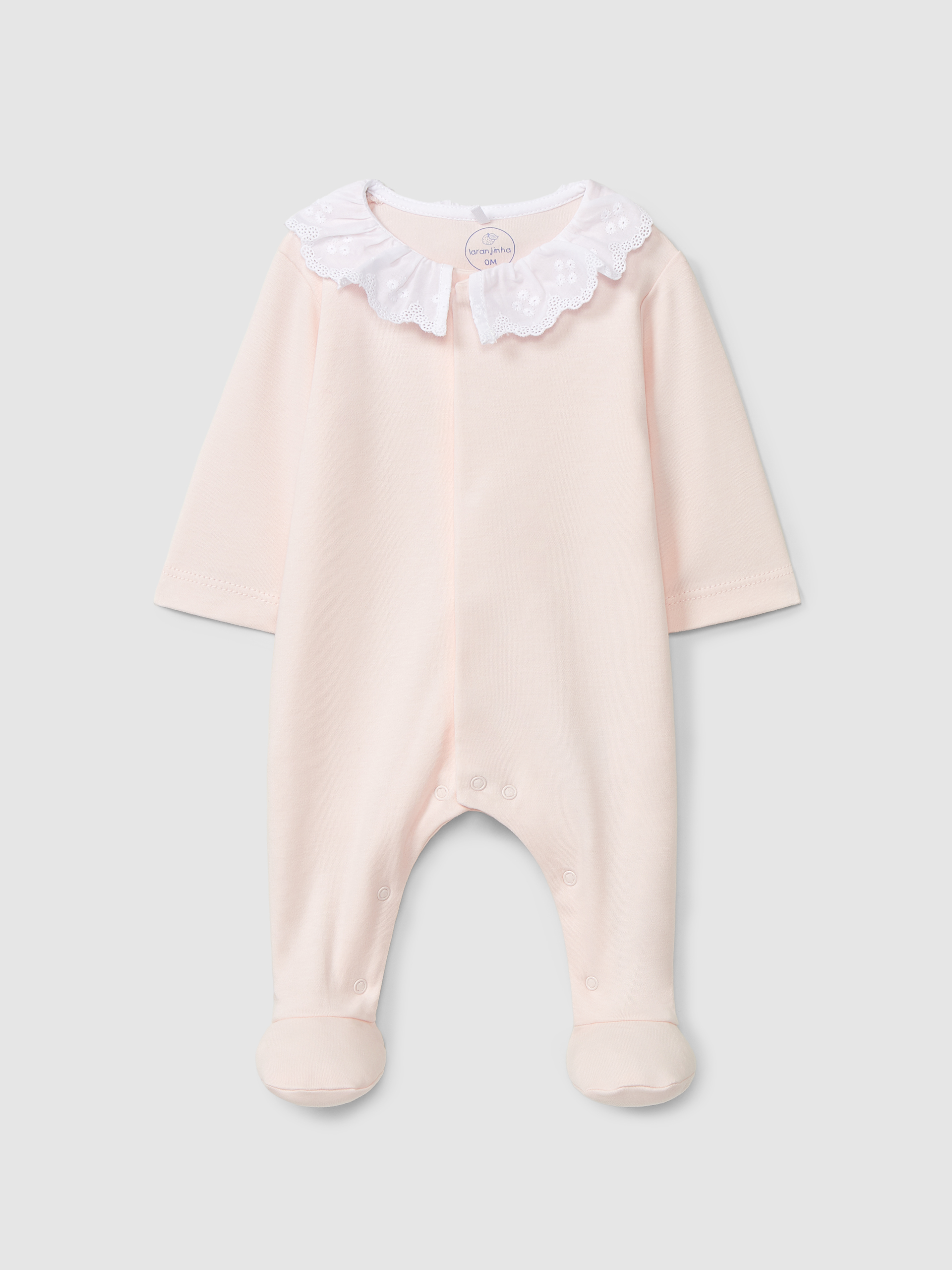 Pelele con cuello de volante bordado inglés