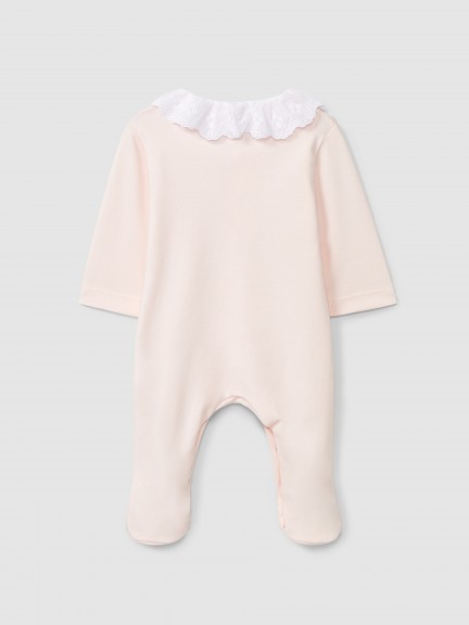 Pelele con cuello de volante bordado inglés Pelele con cuello de volante bordado inglés