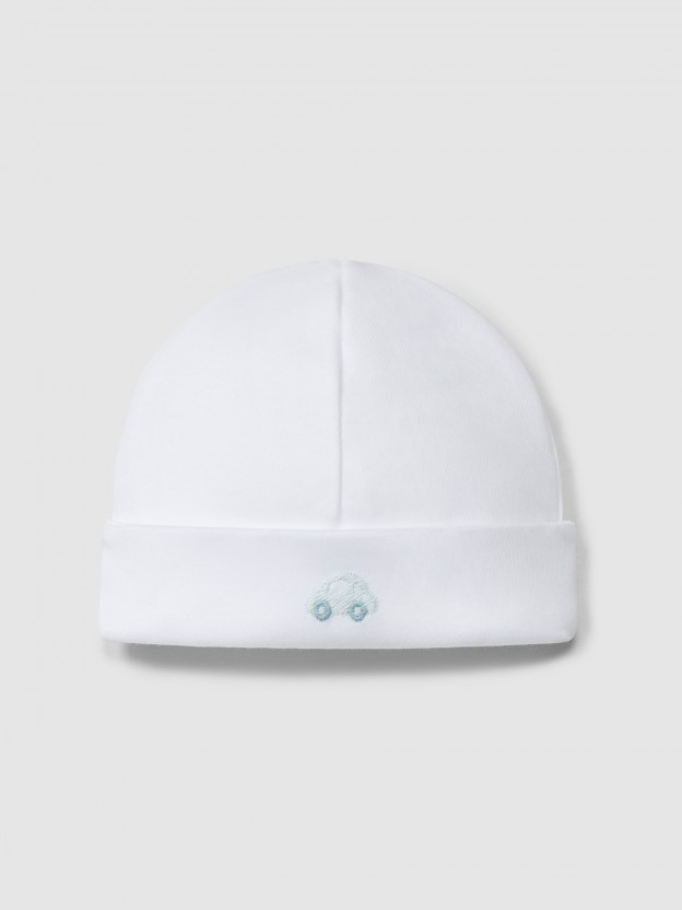 Bonnet avec d�tail brod�