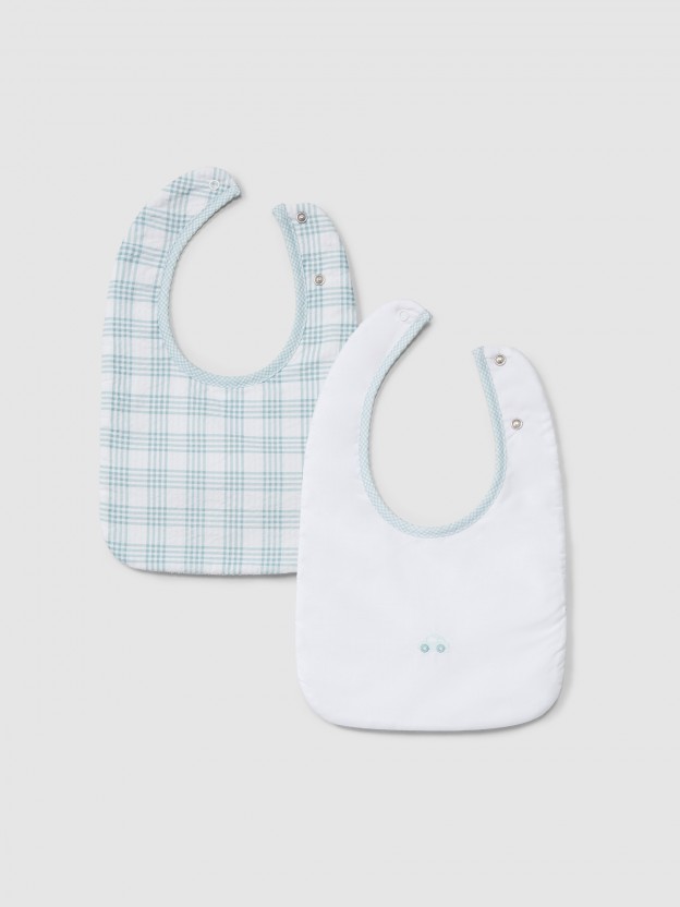 Pack of two printed bibs