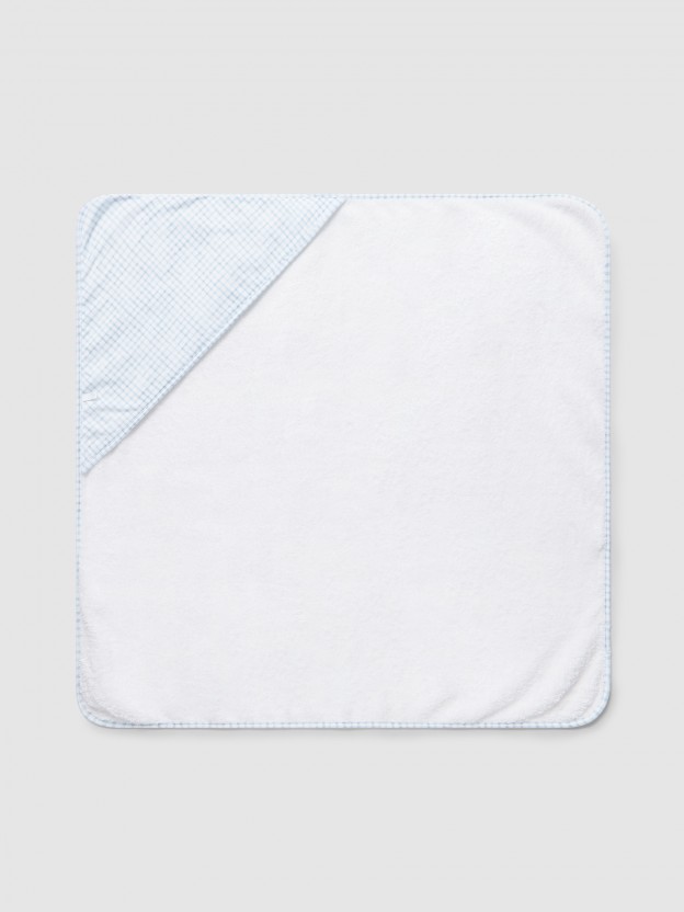 Bath towel with checkered jersey