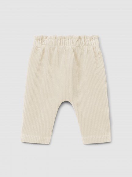 Pull-up pants in corduroy-type fabric Pull-up pants in corduroy-type fabric