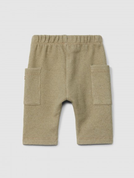 Pantalón pull-up en tela doble con bolsillos Pantalón pull-up en tela doble con bolsillos