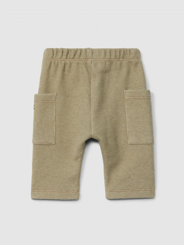 Pull-up pants in double-layered jersey with pockets Pull-up pants in double-layered jersey with pockets