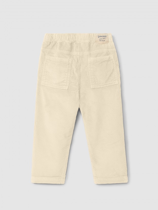 Pull-up corduroy pants with four pockets Pull-up corduroy pants with four pockets