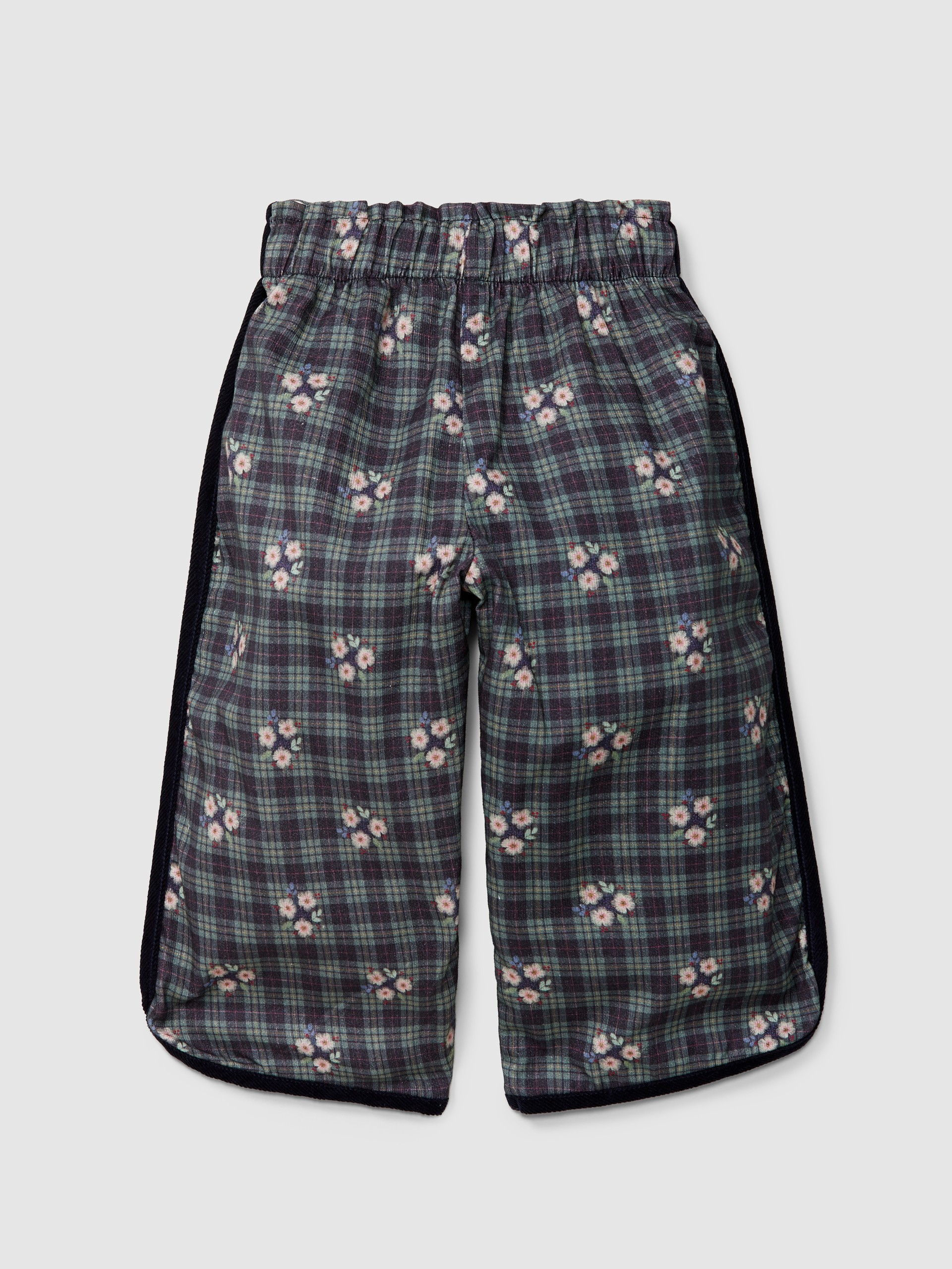 Pull-up wide-leg pants floral print
