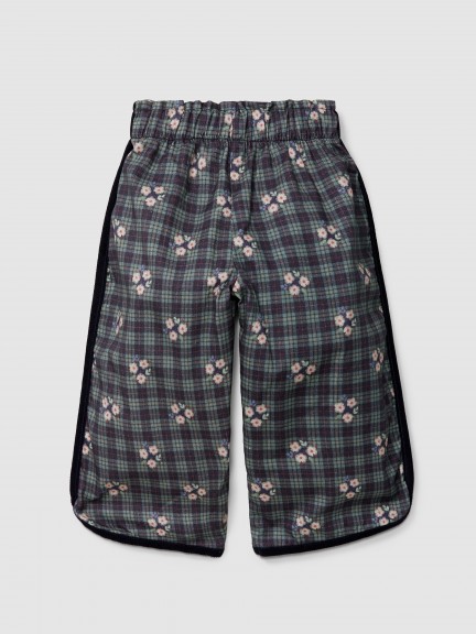Pull-up wide-leg pants floral print Pull-up wide-leg pants floral print