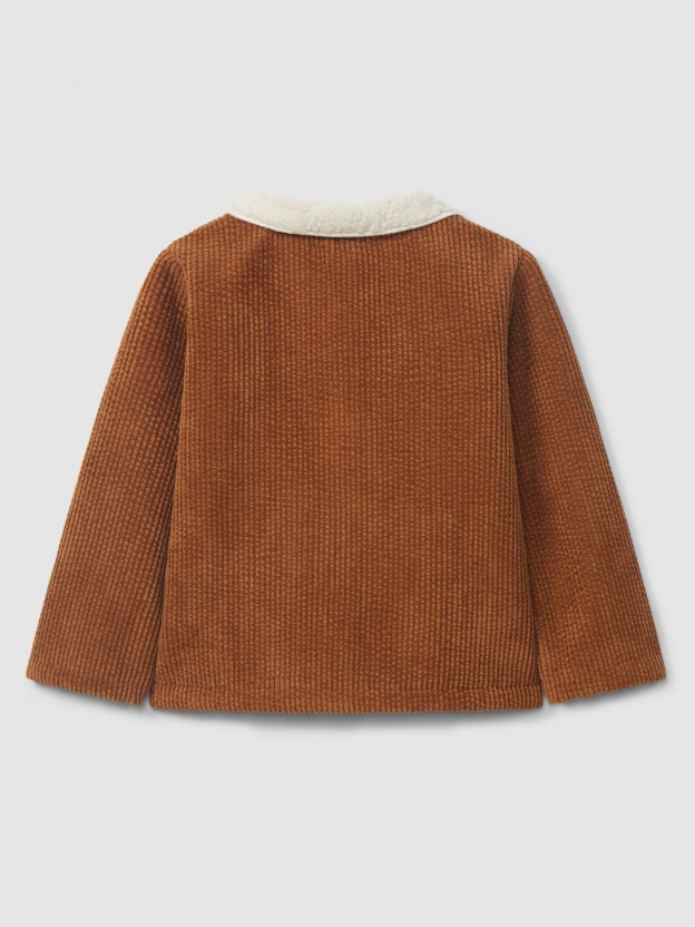 Veste en velours côtelé à fourrure Veste en velours côtelé à fourrure