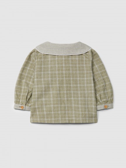 Blouse carreaux et micro-vichy Blouse carreaux et micro-vichy