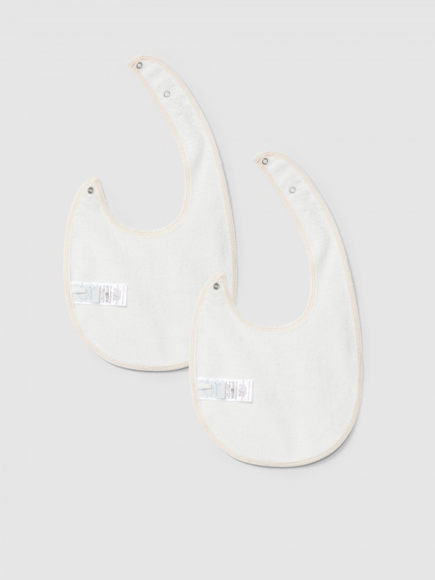 Pack de duas babetes em gaze e bordado Pack de duas babetes em gaze e bordado