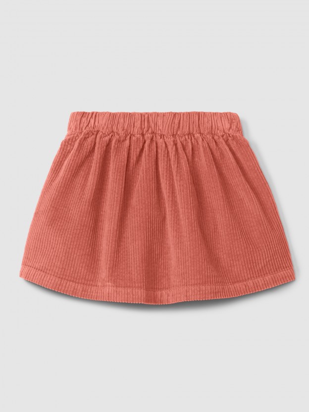 Falda pull-up en pana Falda pull-up en pana