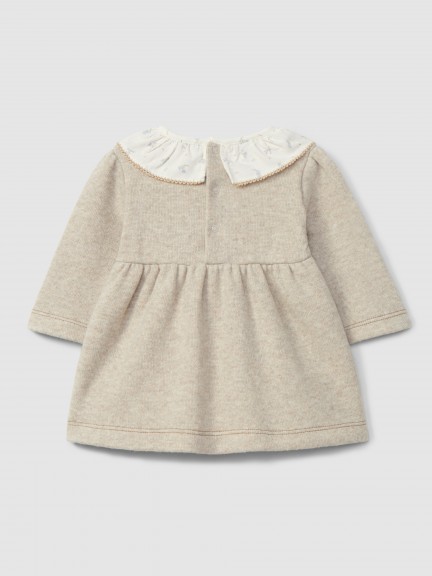 Dress with print ruffled collar Dress with print ruffled collar