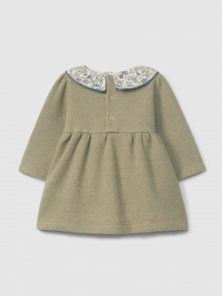 Vestido com gola de folho estampado Vestido com gola de folho estampado