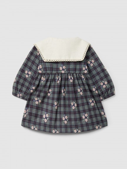 Robe à fleurs avec détail en dentelle au col Robe à fleurs avec détail en dentelle au col