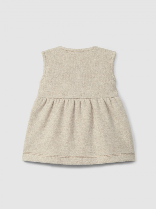 Double-layered jersey plain pinafore dress Double-layered jersey plain pinafore dress
