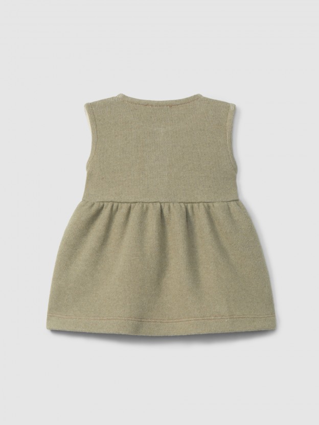 Double-layered jersey plain pinafore dress Double-layered jersey plain pinafore dress