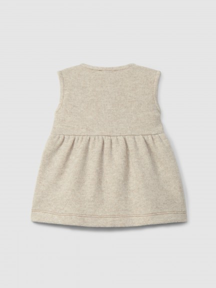 Double-layered jersey plain pinafore dress Double-layered jersey plain pinafore dress