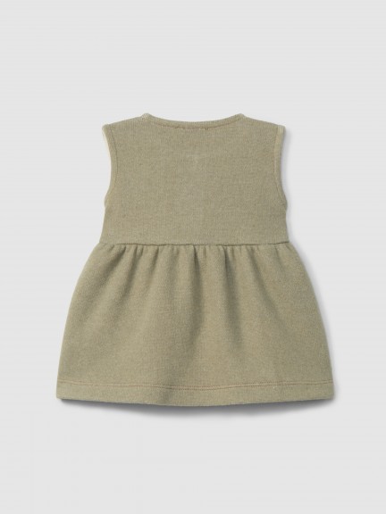 Double-layered jersey plain pinafore dress Double-layered jersey plain pinafore dress