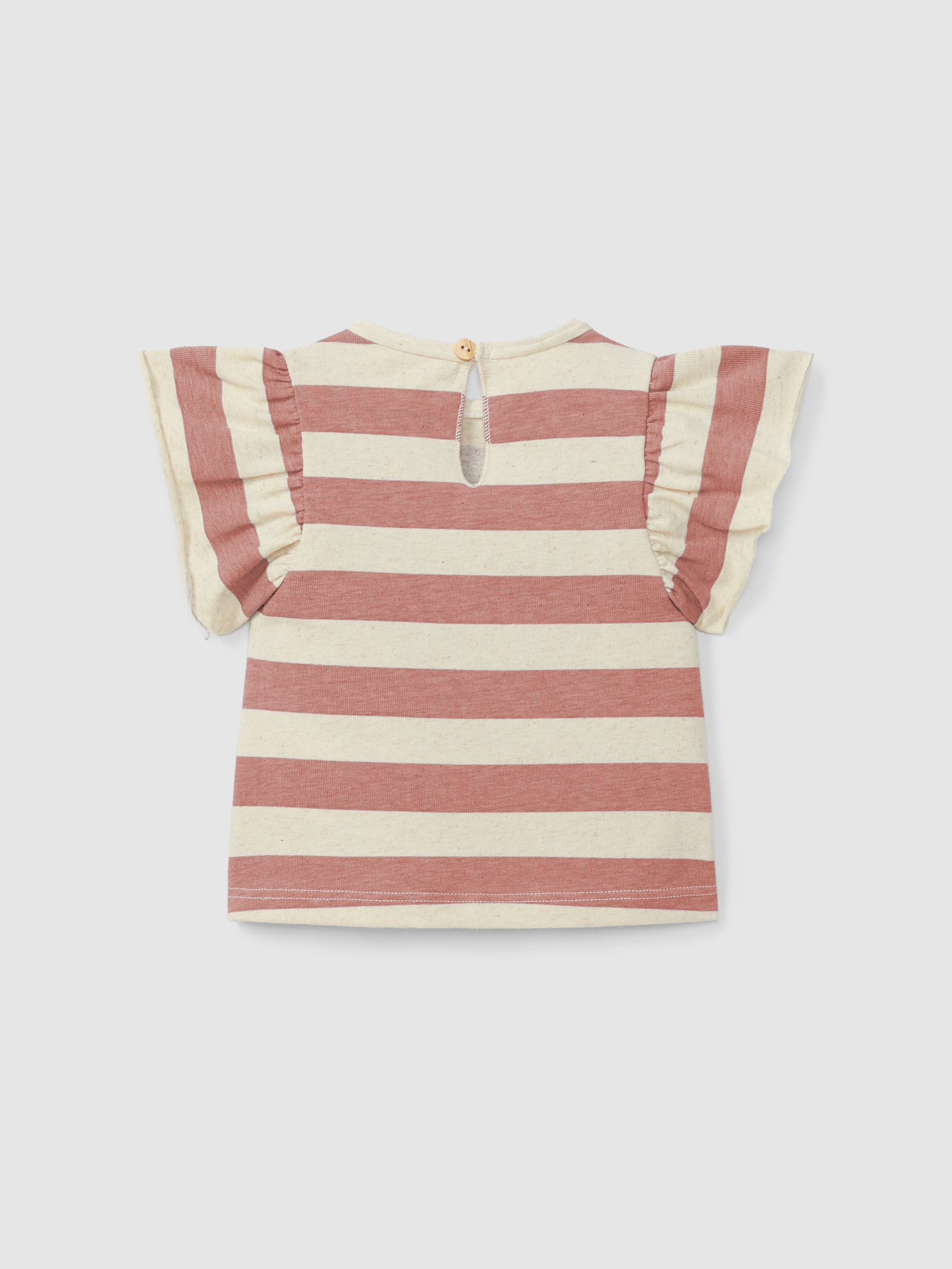 T-shirt de riscas mangas de folho