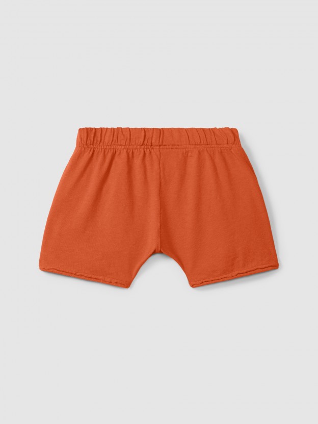 Pantalón corto en punto liso Pantalón corto en punto liso