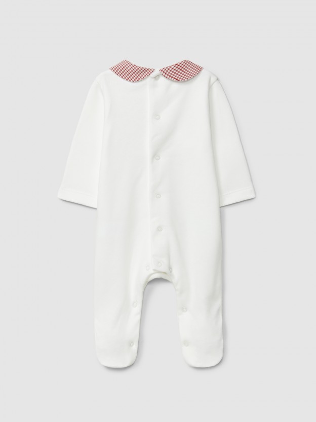 Babygrow urso e coelho no trenó Babygrow urso e coelho no trenó