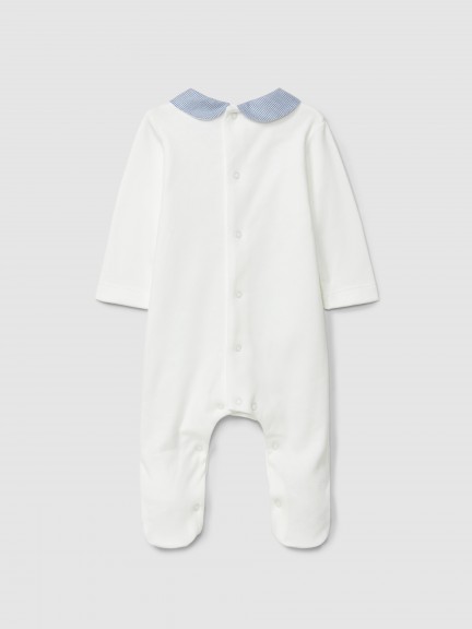 Babygrow à micro-carreaux vichy et petite souris Babygrow à micro-carreaux vichy et petite souris