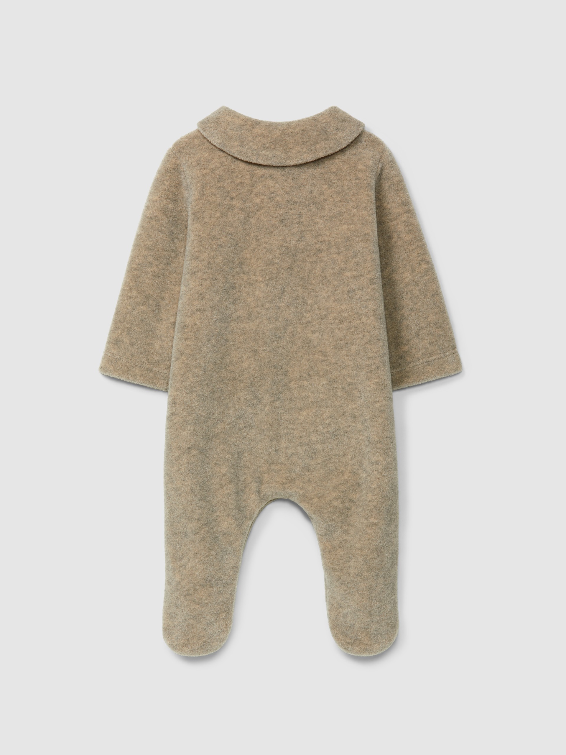 Fleece babygrow with decorative buttons