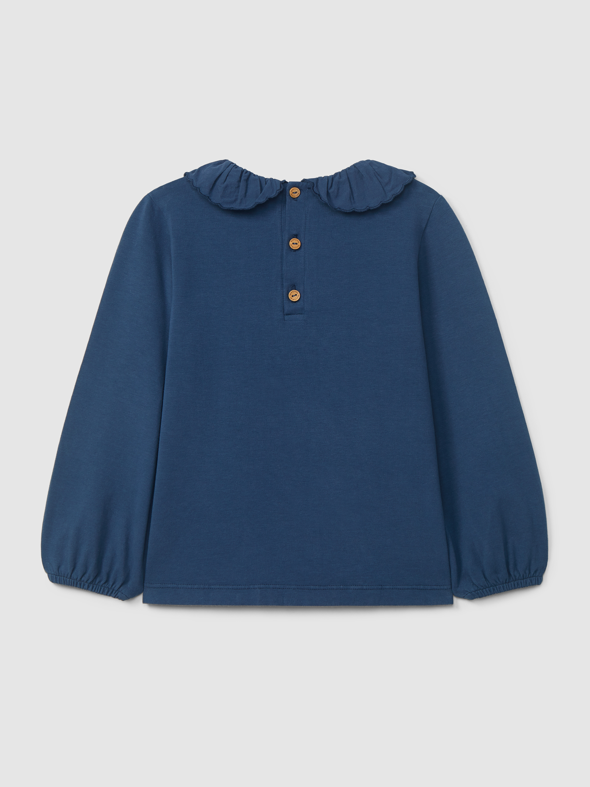 Cotton longsleeve with ruffled collar
