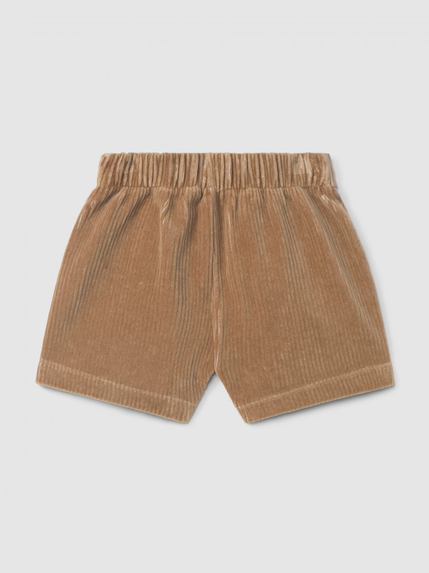 Bermudas pull-up tejido tipo pana Bermudas pull-up tejido tipo pana